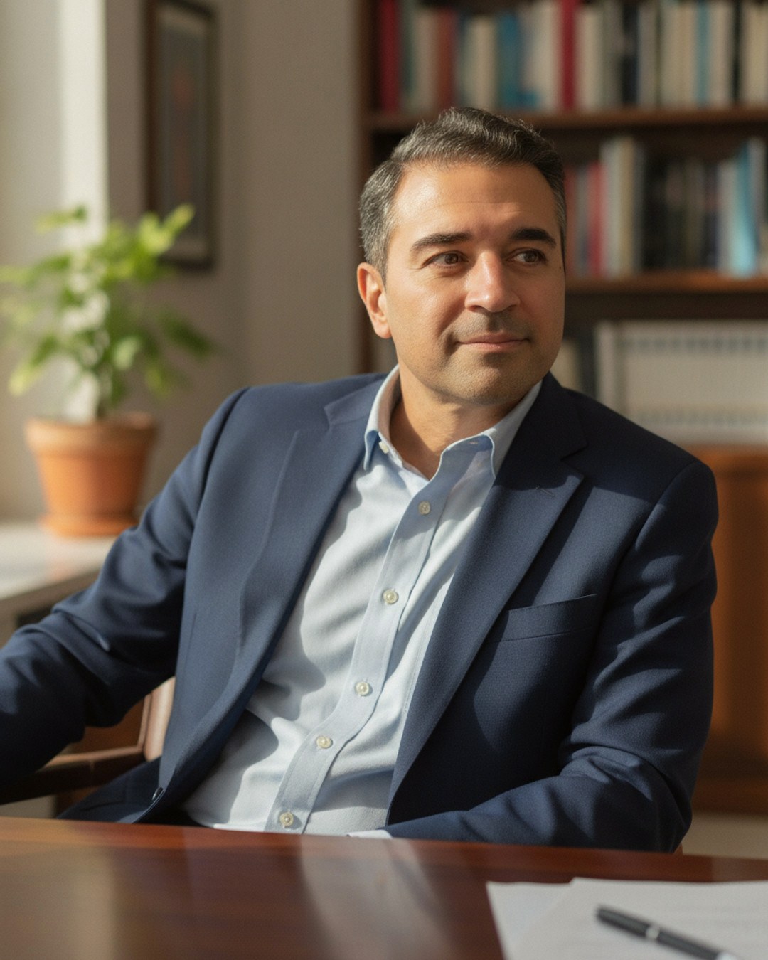 Ali Reza Karwandian, Gründer von sisign, an seinem Arbeitsplatz
